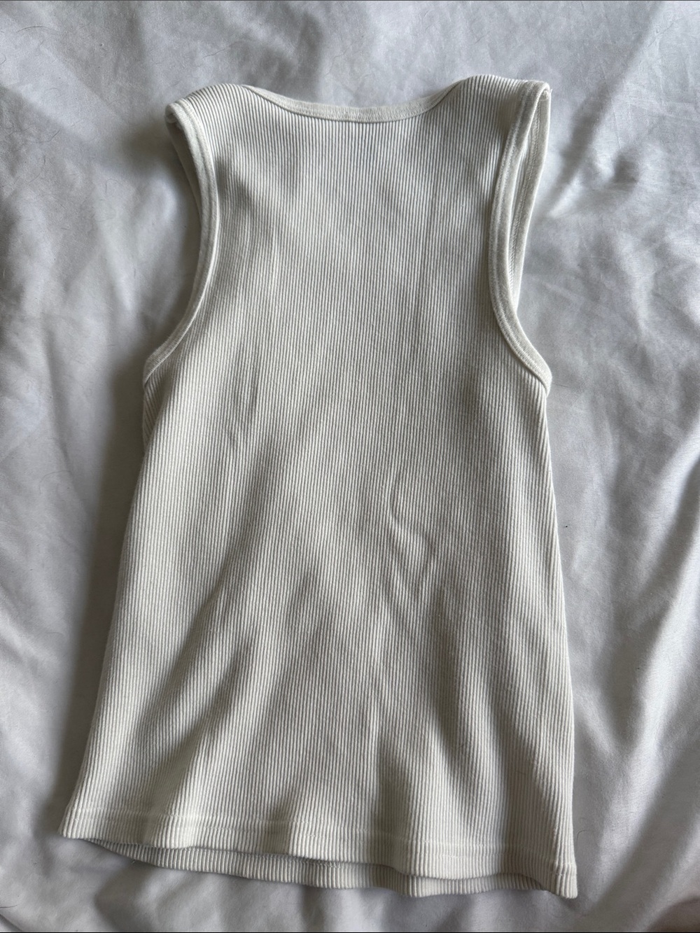 Brandy Melville Cream Ribbed Tank Top - Picture 3 of 3